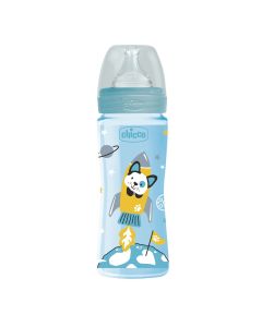 Chicco WB plastična flašica 330 ml, silikon, plava