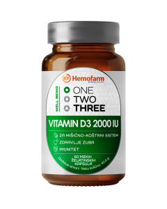 One Two Three Vitamin D3 2000IU 60 kapsula